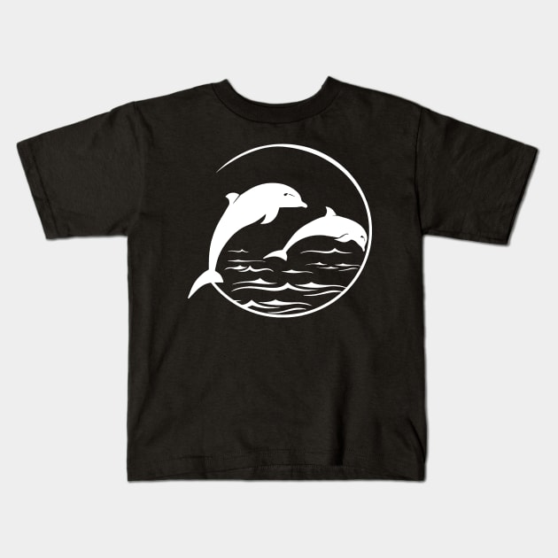 Dolphin Lovers, Vintage  Sea Mammal  Animal Lovers Kids T-Shirt by artbyhintze